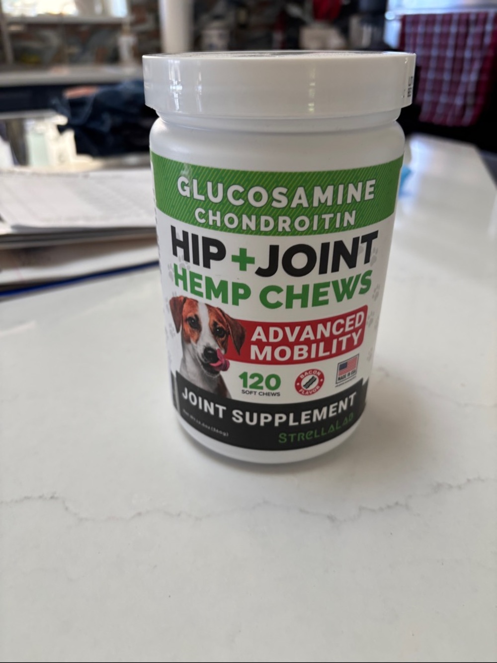 Hip + Joint Hemp Chews Glucosamine Chondroitin - Green/White